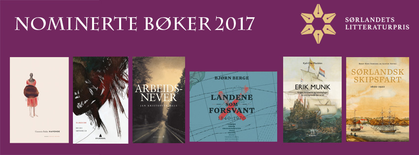 Nominerte titler til Sørlandets litteraturpris 2017