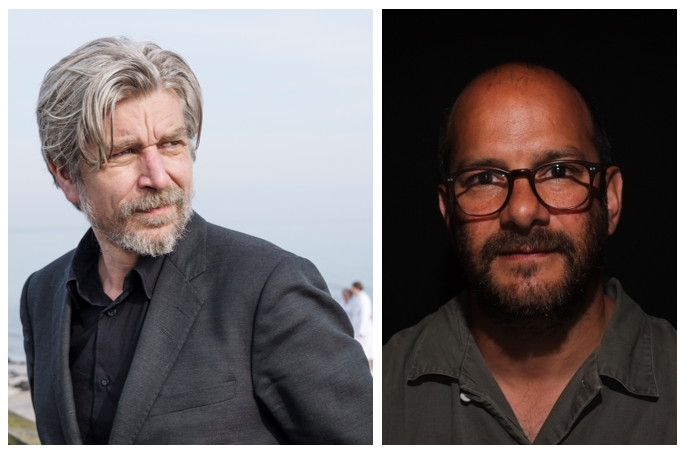 Karl Ove Knausgård og Stephen Gill er nominert til Sørlandets litteraturpris 2020 for boka «Fuglene under himmelen» (Oktober, 2019). Foto av Knausgård: Thomas Wågstöm og foto av Gill: Pete. M. Boyd